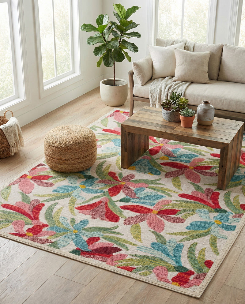 Outdoor Marrakesh Collection Area Rug -  Midelt Rectangle Multi  lifestyle 23
