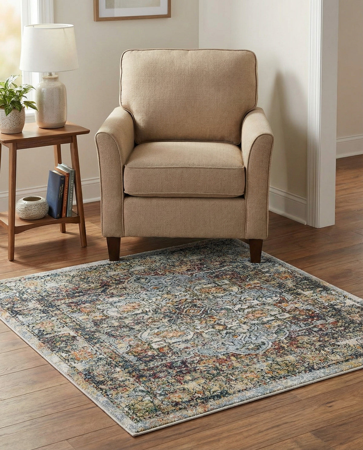 Savannah Soiree Collection Area Rug -  Everglade (Ivory) Square Ivory  lifestyle 107