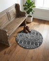 Marrakesh Lattice Collection Area Rug - Casablanca (Charcoal Gray) Round Charcoal Gray  lifestyle 57