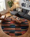 Urban Terrace Collection Area Rug -  Courtyard Round Multi  lifestyle 68