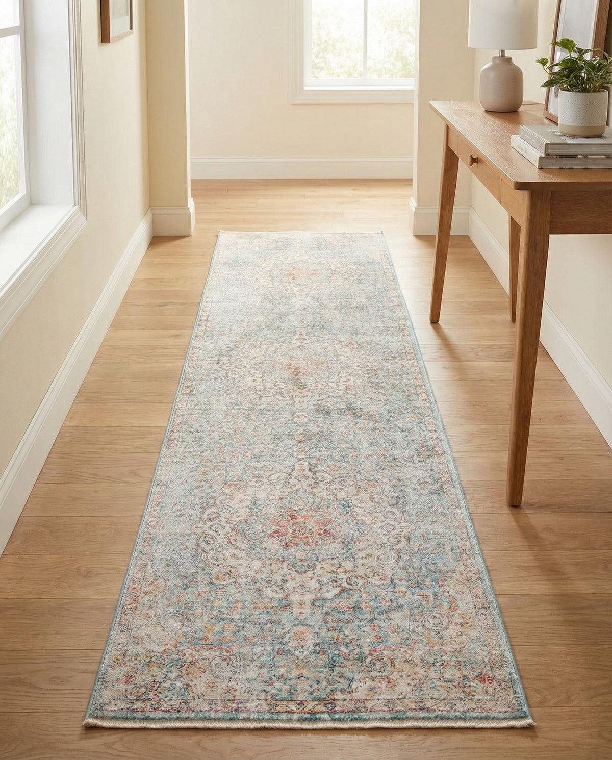 Coastal Haven Collection Area Rug - Seabreeze (Blue) Runner Blue  lifestyle 95