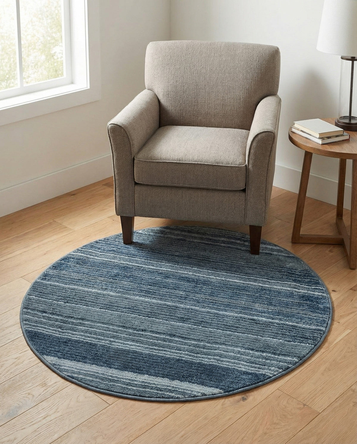 Jewel Oasis Collection Area Rug - Sapphire (Blue) Round Blue  lifestyle 86