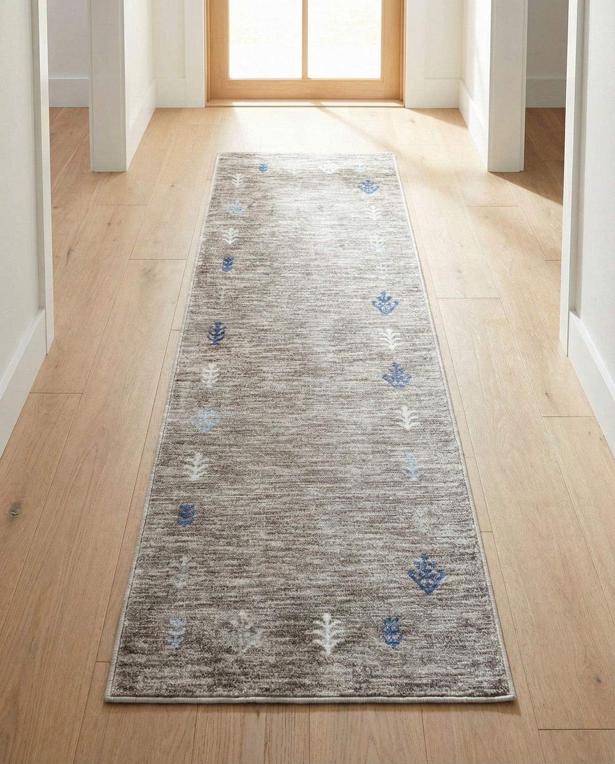 Zagros Shades Collection Area Rug -  Yasuj Runner Gray Brown  lifestyle 80