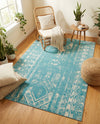 Brighton Stripes Collection Area Rug - Sussex (Light Blue) Rectangle Light Blue  lifestyle 18