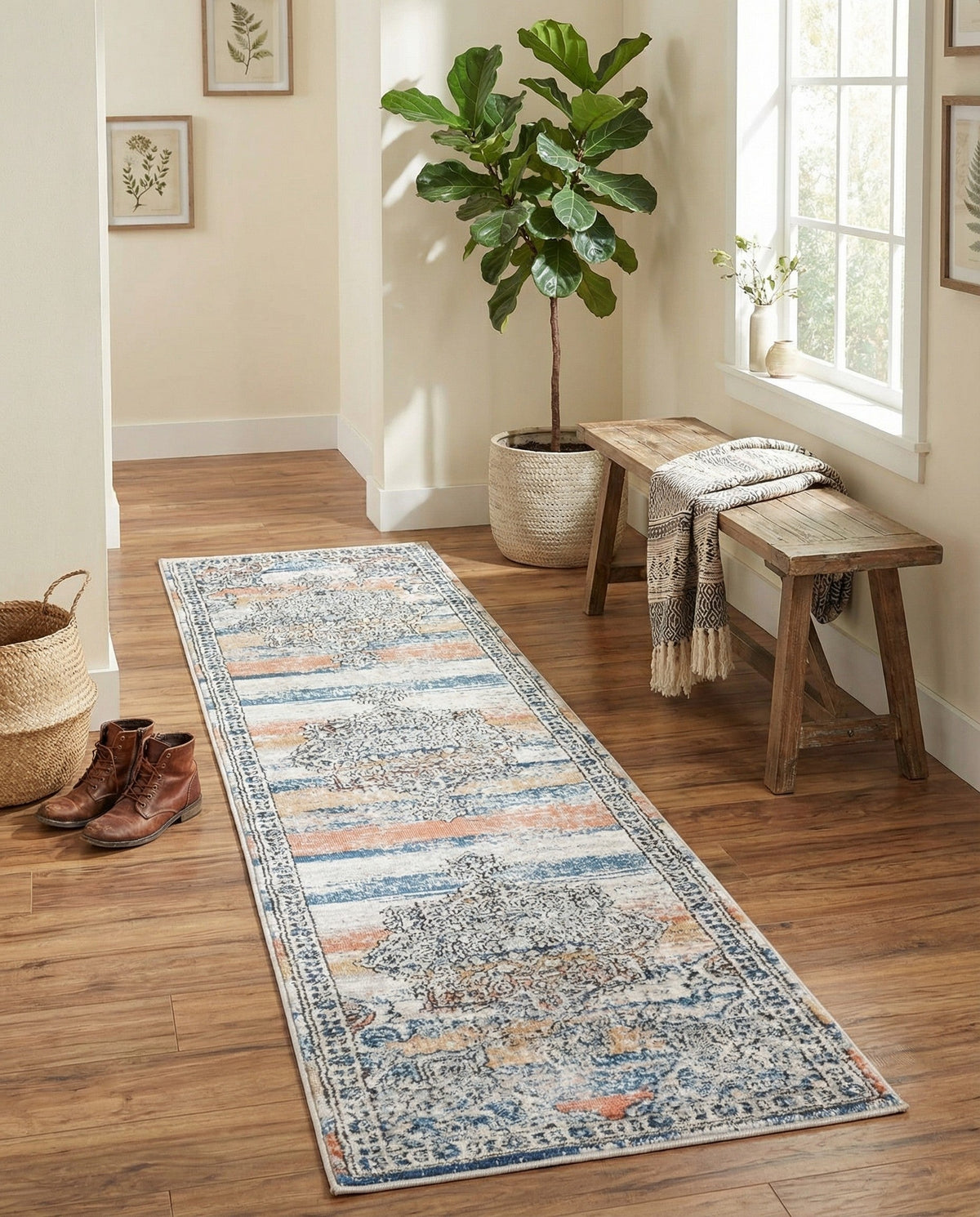 Mykonos Manor Collection Area Rug -  Tinos (Multi) Runner Multi  lifestyle 100
