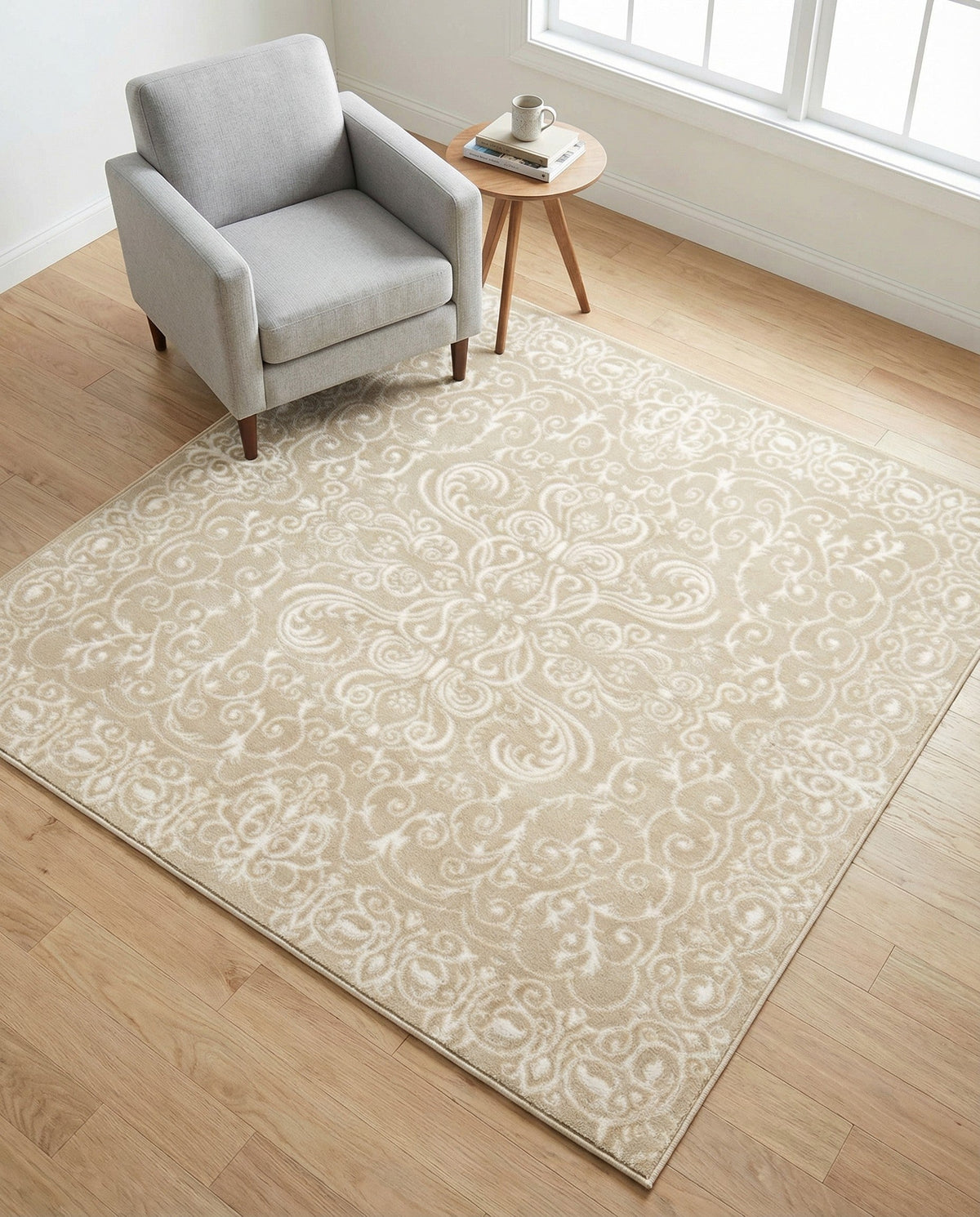 Andes Summit Collection Area Rug -  Lanín Square Beige  lifestyle 117