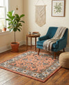 Casablanca Tapestry Collection Area Rug -  Marrakech (Salmon) Square Salmon  lifestyle 42