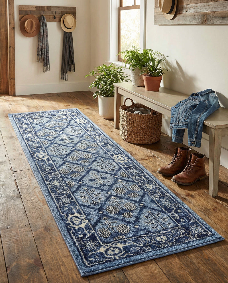 Horizon Collection Area Rug -  Aurora Runner Blue  lifestyle 78