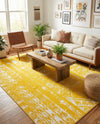 Brighton Stripes Collection Area Rug - Sussex (Yellow) Rectangle Yellow  lifestyle 5