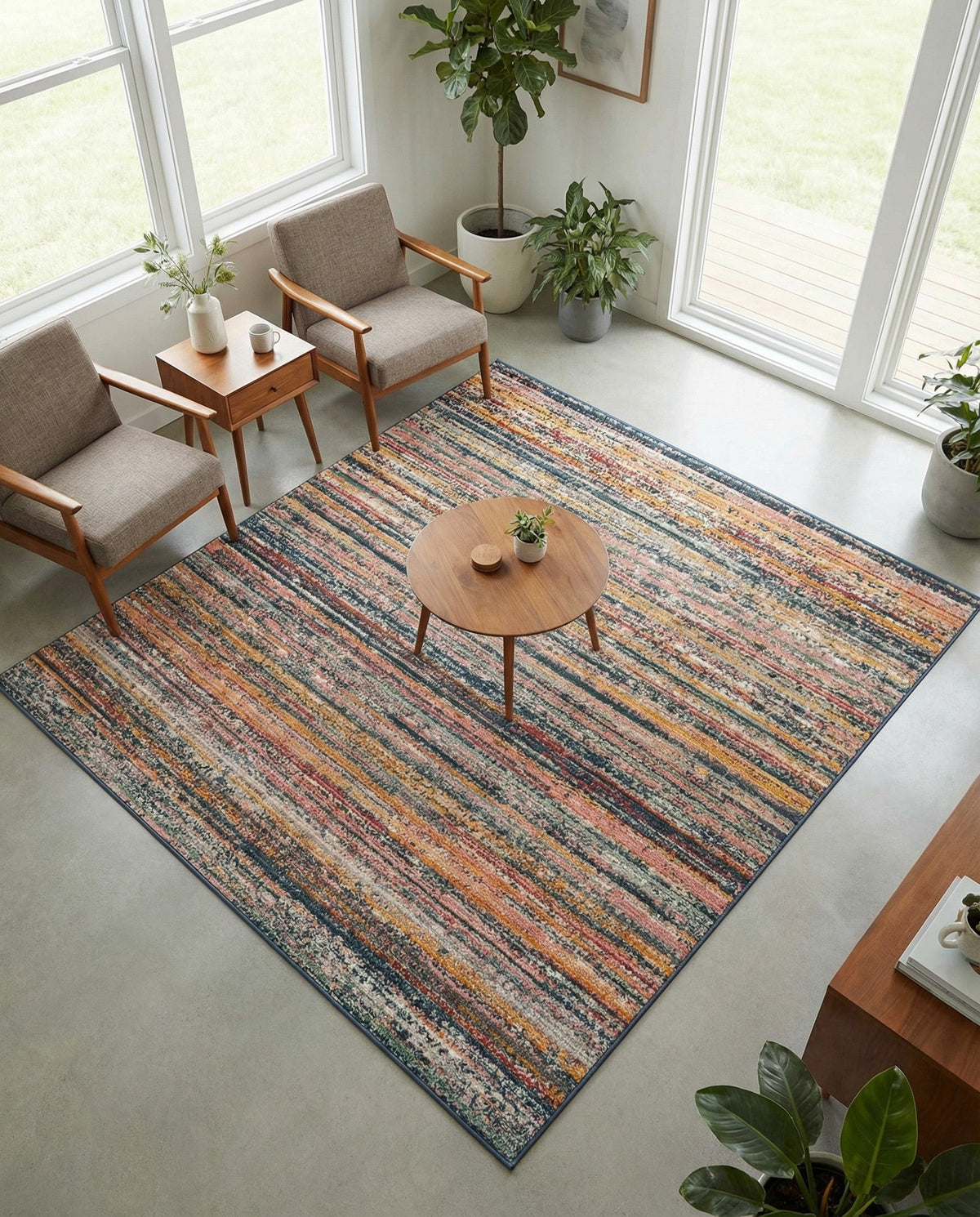 Jewel Oasis Collection Area Rug - Sapphire (Multi) Square Multi  lifestyle 106