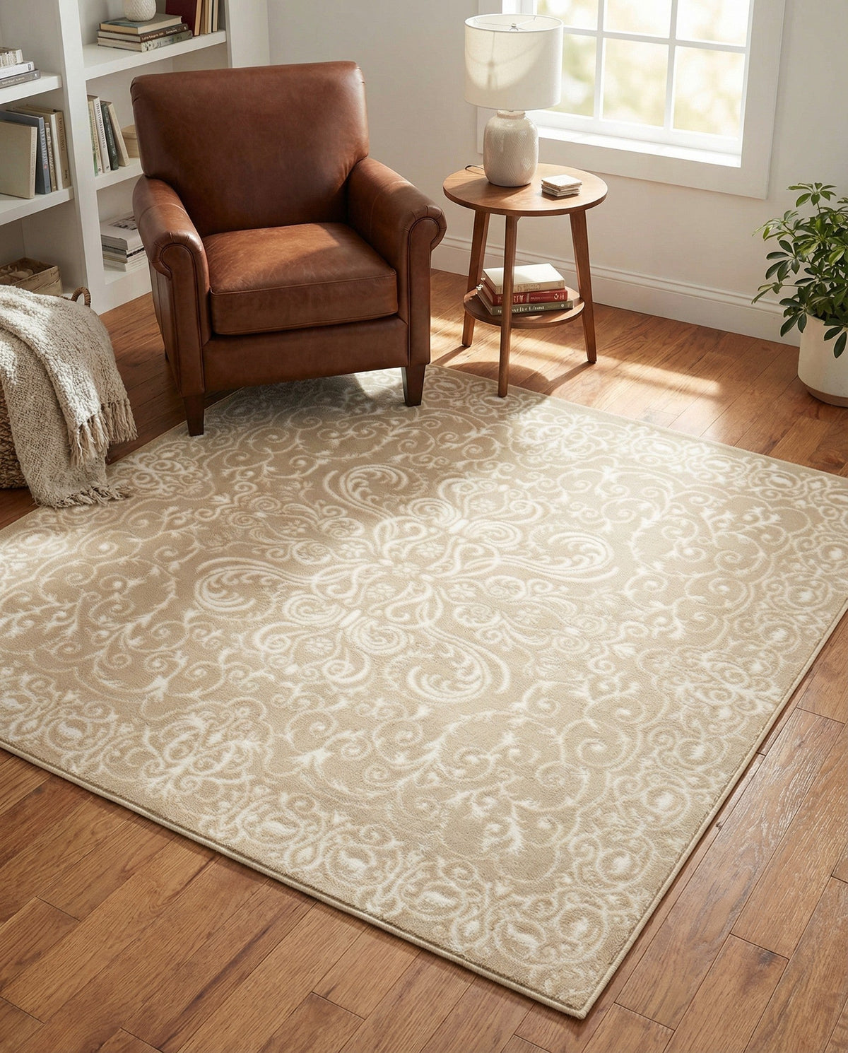 Andes Summit Collection Area Rug -  Lanín Square Beige  lifestyle 118