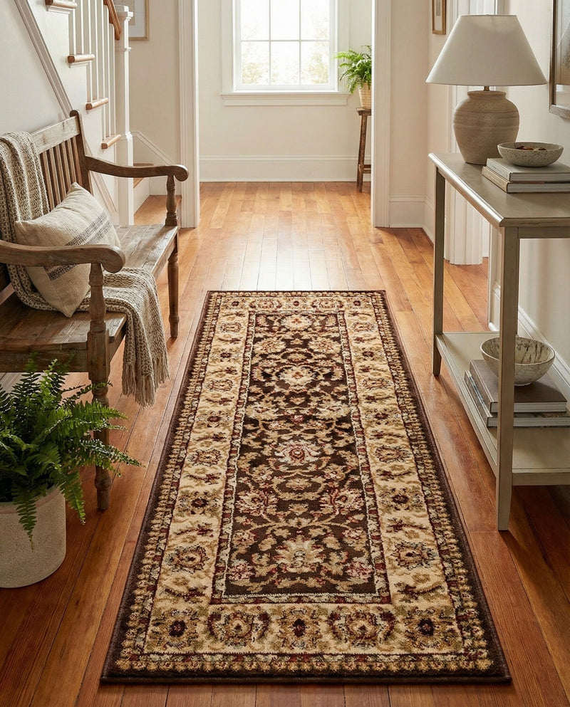 Jaipur Elegance Collection Area Rug -  Nahargarh (Brown) Runner Brown  lifestyle 90