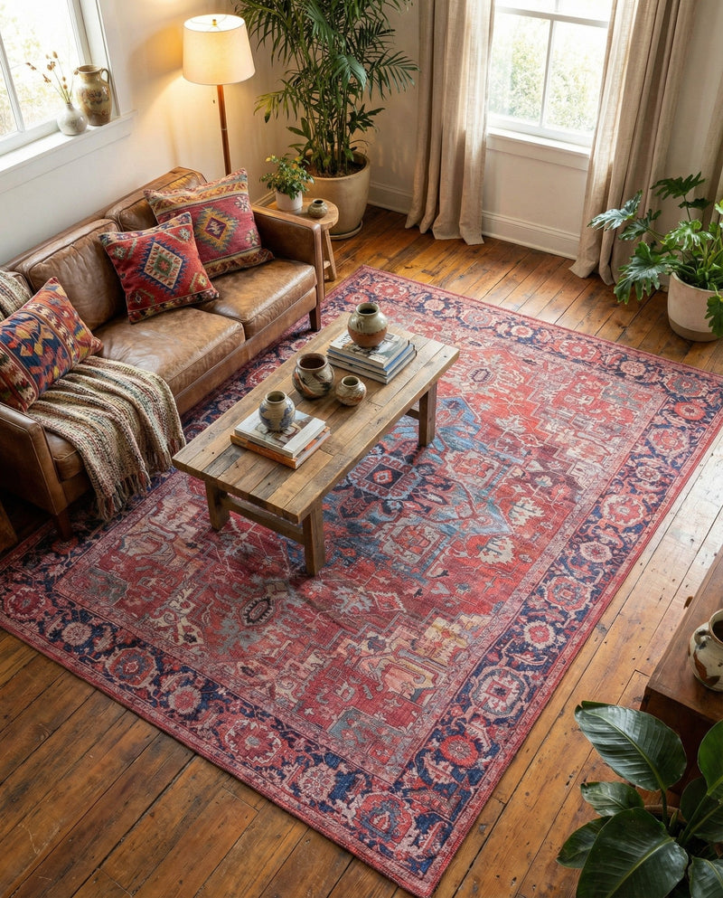 Zahara Oasis Collection Area Rug -  Essaouira Rectangle Rust Red  lifestyle 22