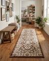 Savannah Elegance Collection Area Rug - Augusta (Brown) Runner Brown  lifestyle 66