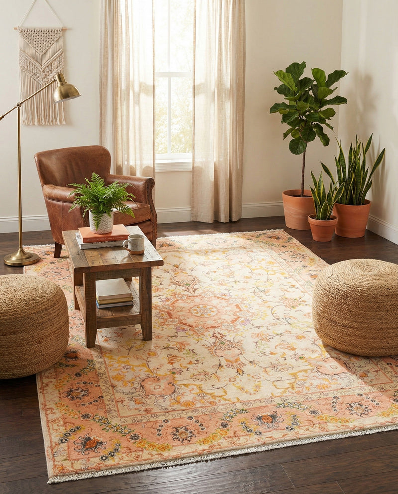 Bazaar Chic Collection Area Rug -  Fez Rectangle Ivory and Gold  lifestyle 13