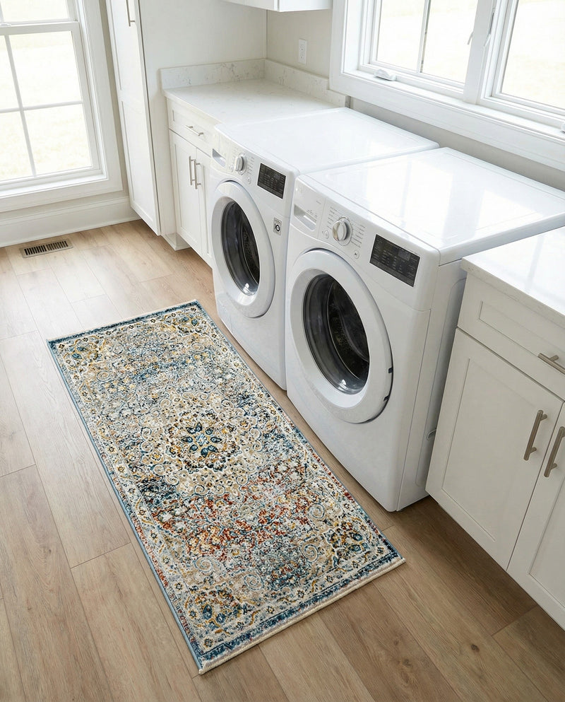 Coastal Haven Collection Area Rug - Seabreeze (Multi) Runner Multi  lifestyle 75