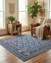 Horizon Collection Area Rug -  Aurora Square Blue  lifestyle 56
