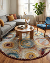 Aegean Elegance Washables Collection Area Rug -  Rhodes Round Multi  lifestyle 79