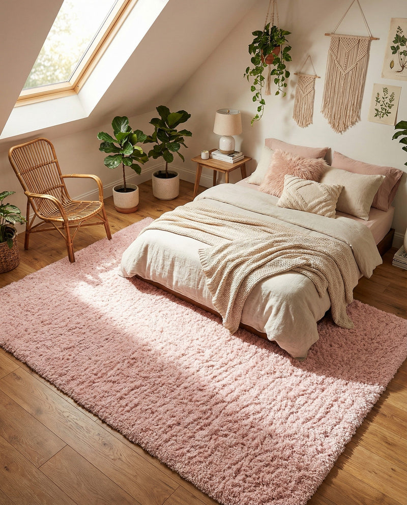 Eternal Plush Oasis Collection Area Rug -  Tranquility (Pink Lace) Rectangle Pink Lace  lifestyle 22