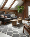 Lattice Gardens Collection Area Rug -  Bloomfield (Dark Gray) Rectangle Dark Gray  lifestyle 15