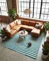 Soho Elegance Collection Area Rug -  Hudson (Turquoise) Rectangle Turquoise  lifestyle 7