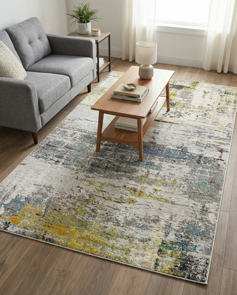 Chromatic Oasis Collection Area Rug -  Prism Rectangle Gray  lifestyle 11