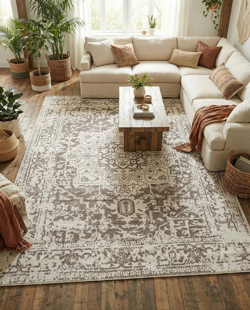 Georgetown Rugs Collection Area Rug - Dupont (White) Rectangle White  lifestyle 6