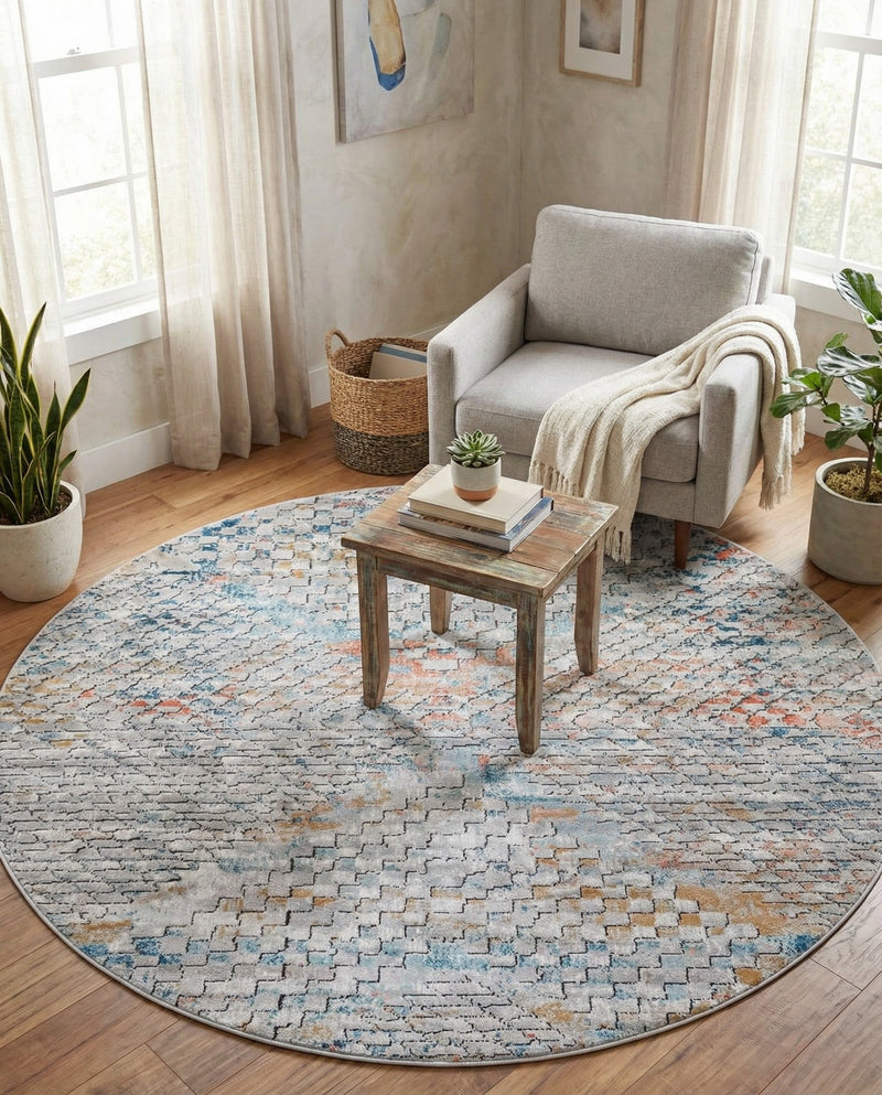 Dresden Elegance Collection Area Rug -  Freiberg Round Multi  lifestyle 58
