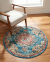 Brighton Terrace Collection Area Rug - Hove (Blue) Round Blue  lifestyle 42