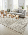 Brighton Stripes Collection Area Rug - Sussex (Ivory and Gray) Rectangle Ivory and Gray  lifestyle 20