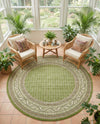 Soho Elegance Collection Area Rug -  Mercer (Green) Round Green  lifestyle 51