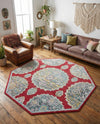 Arcadia Rugs Collection Area Rug -  Atlantis (Red) Octagon Red  lifestyle 72
