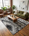 Cascade Range Collection Area Rug - Hood (Black and White) Rectangle Black and White  lifestyle 16