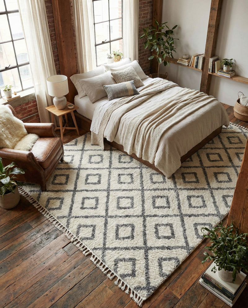 Cozy Cove Shag Collection Area Rug -  Dunes Rectangle Ivory  lifestyle 47