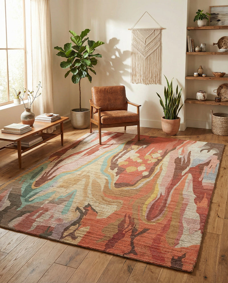 Savannah Threads Collection Area Rug -  Taklamakan Rectangle Multi  lifestyle 18