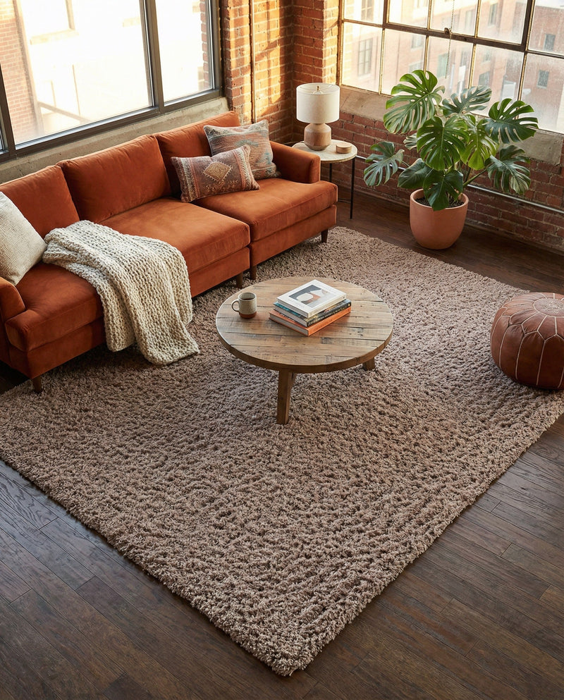 Eternal Plush Oasis Collection Area Rug -  Tranquility (Khaki) Rectangle Khaki  lifestyle 21