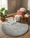 Eternal Plush Oasis Collection Area Rug -  Tranquility (Ash) Round Ash  lifestyle 60