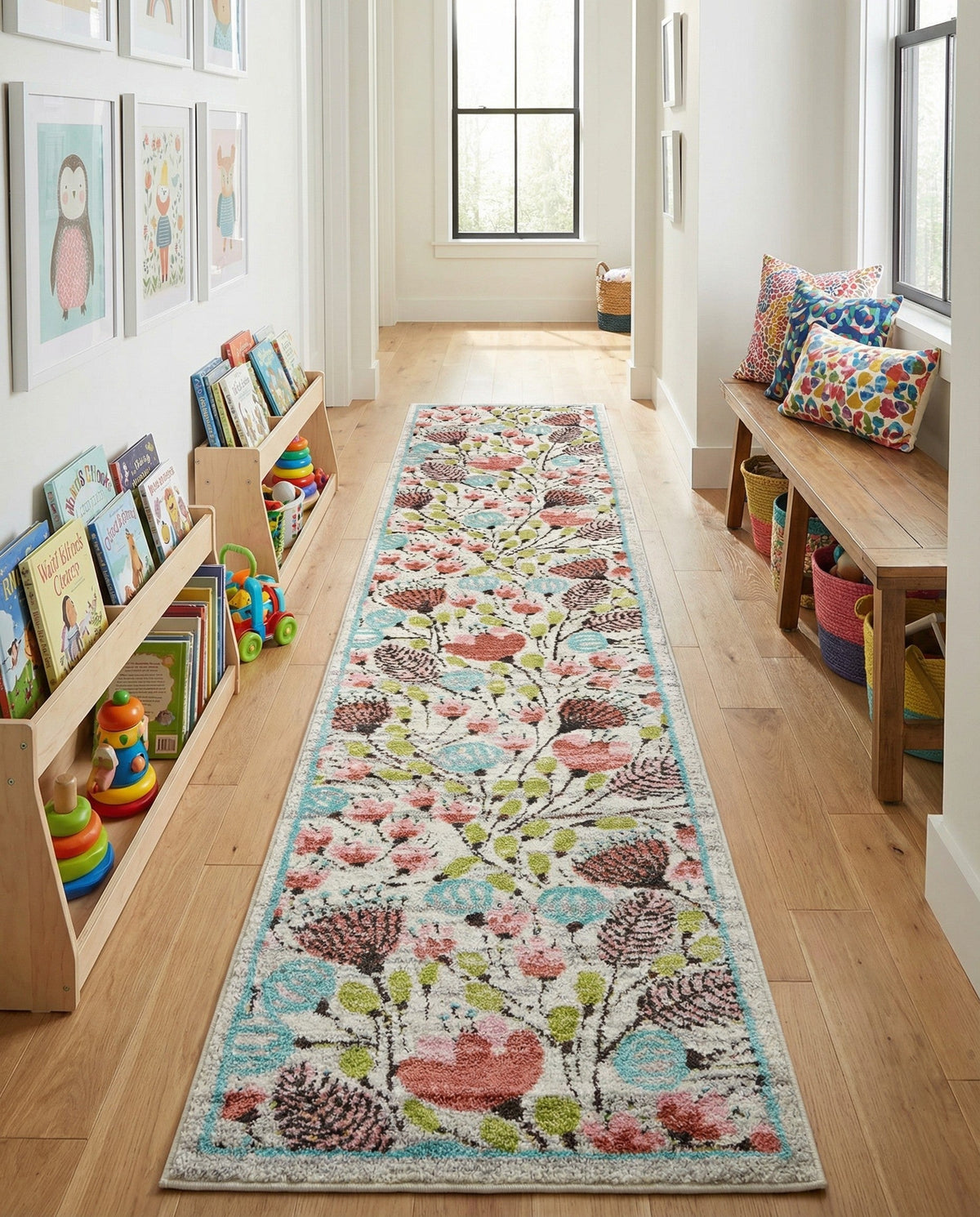 Wonder Tykes Collection Area Rug -  Fantasy Runner Ivory  lifestyle 128