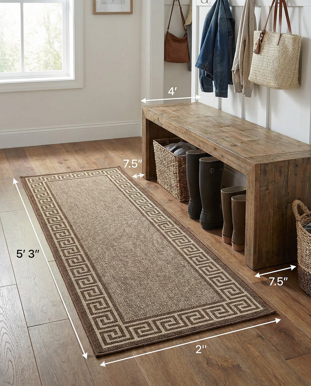 Sahara Sands Collection Area Rug -  Elephantine Runner Brown  lifestyle 84