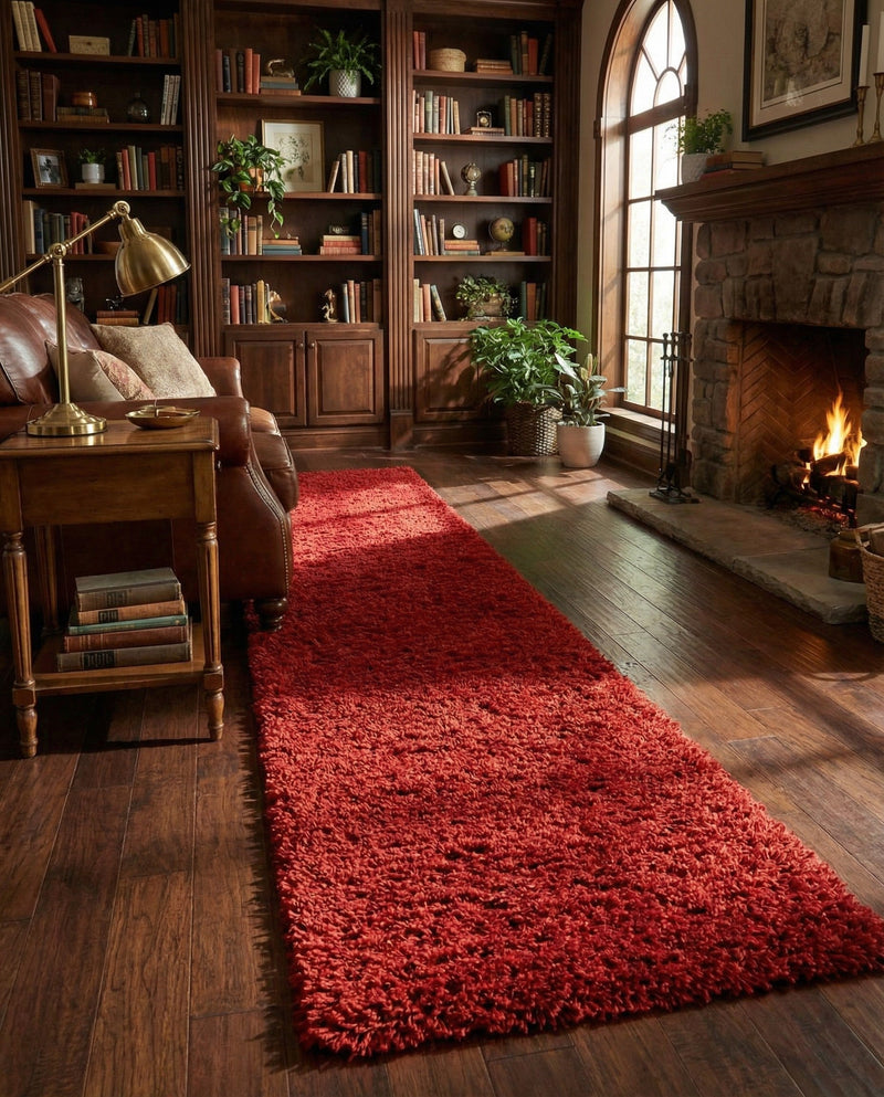 Eternal Plush Oasis Collection Area Rug -  Tranquility (Merlot) Runner Merlot  lifestyle 78