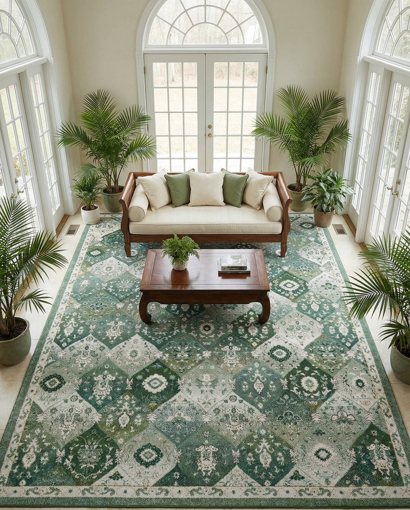 Brighton Terrace Collection Area Rug -  Rottingdean (Green) Rectangle Green  lifestyle 21