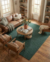 Woven Seaside Jute Collection Area Rug - Martha's Rectangle Green  lifestyle 27