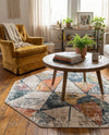 Jewel Oasis Collection Area Rug -  Topaz Octagon Multi  lifestyle 55