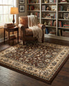 Isfahan Elegance Collection Area Rug - Naghsh-e Jahan (Brown) Square Brown  lifestyle 43