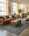 Woven Udaipur Collection Area Rug - Sahara Rectangle Blue and Multi  lifestyle 17
