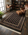 Samarkand Elegance Collection Area Rug -  Margilan (Dark Green) Rectangle Dark Green  lifestyle 6