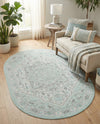 Savannah Series Collection Area Rug - Charleston (Mint) Oval Mint  lifestyle 53