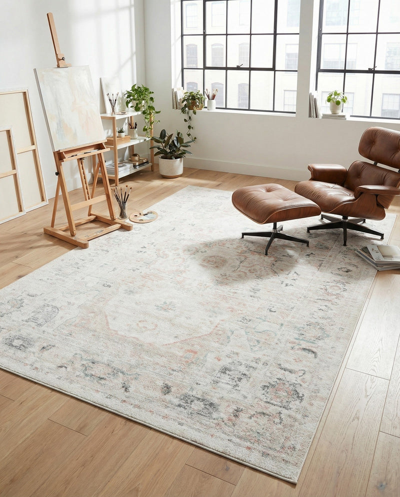 Parisian Elegance Collection Area Rug - Versailles (Ivory) Rectangle Ivory  lifestyle 27