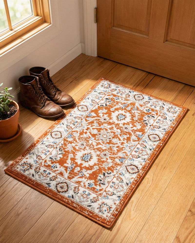 Savannah Elegance Collection Area Rug - Augusta (Rust Red) Rectangle Rust Red  lifestyle 9