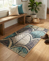 Outdoor Marrakesh Collection Area Rug -  Rabat Rectangle Gray Blue Ivory  lifestyle 16